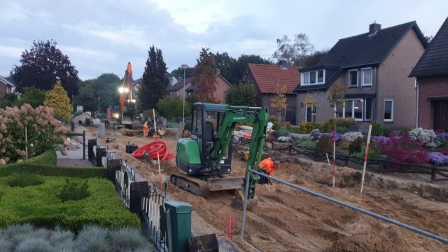 Afbeelding werkzaamheden Kruisstraat in Wellerlooi